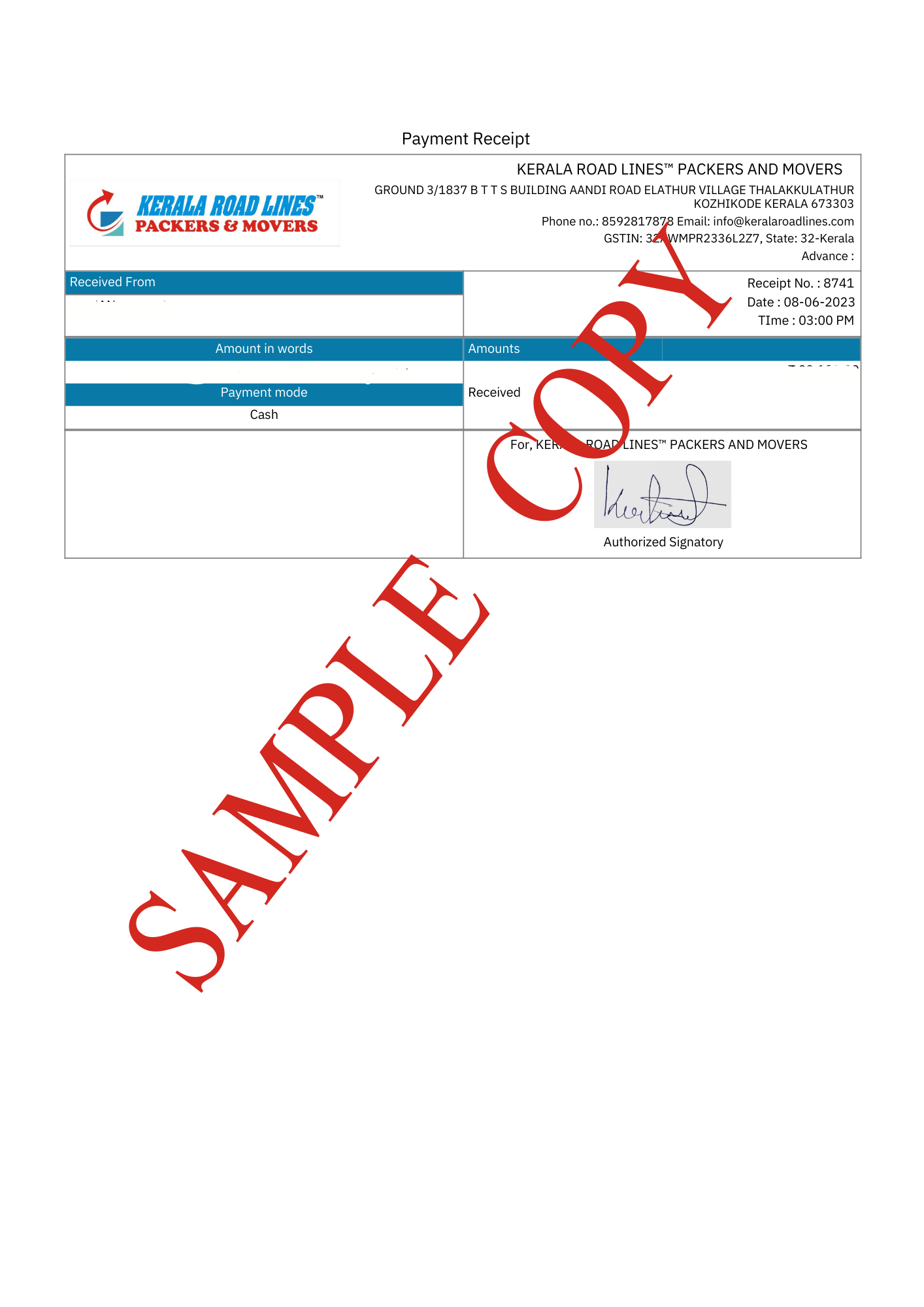 Bill For Claim Payment Receipts